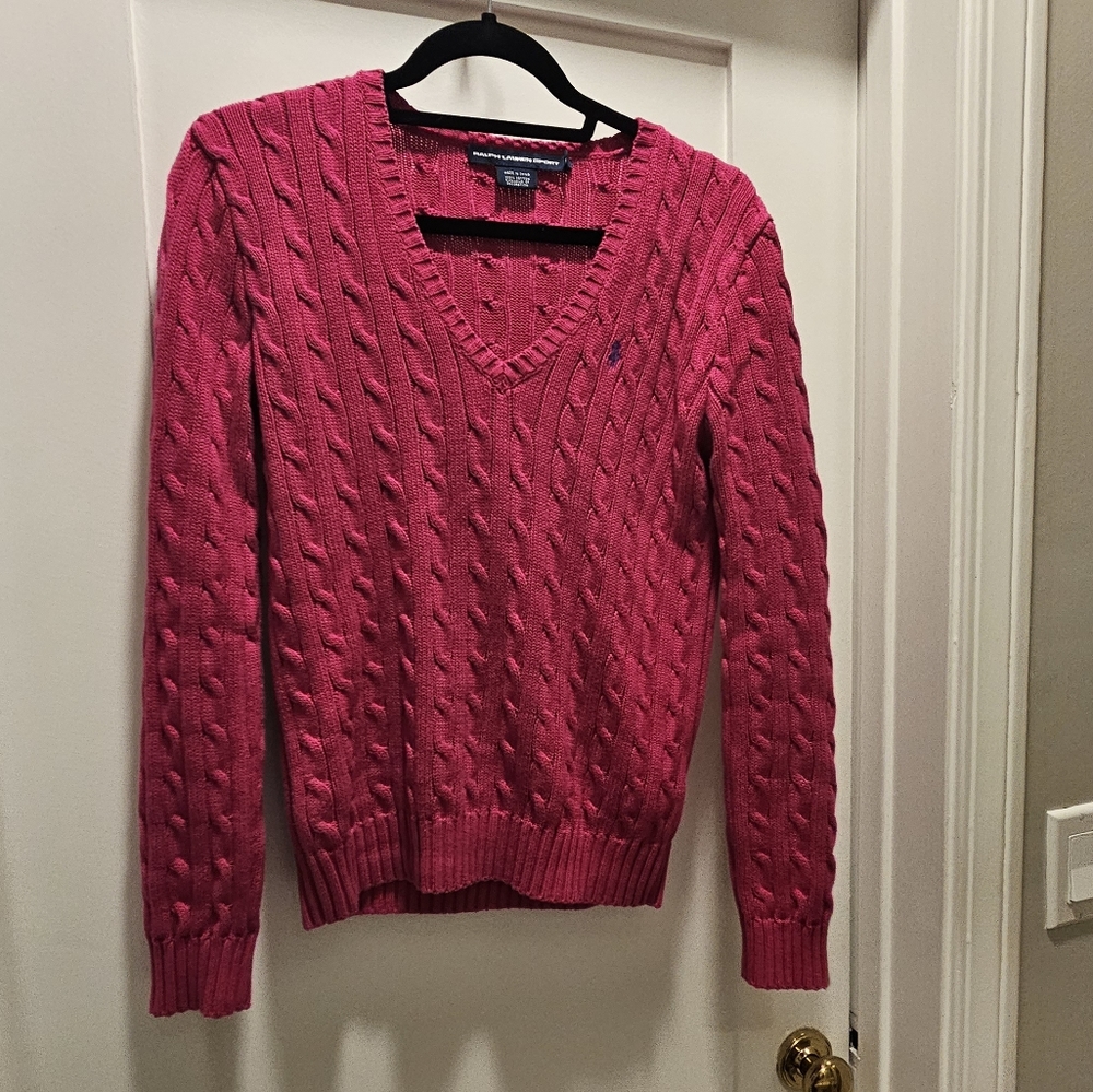 Ralph Lauren Fuschia Large Cable Knit